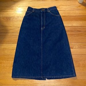 vintage L.L. Bean denim midi skirt